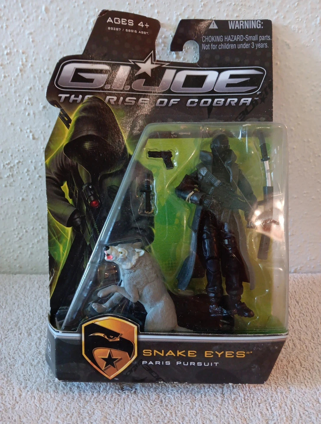 HASBRO 3 3/4" G.I. JOE RISE OF COBRA SNAKE EYES WITH Grey TIMBER WOLF