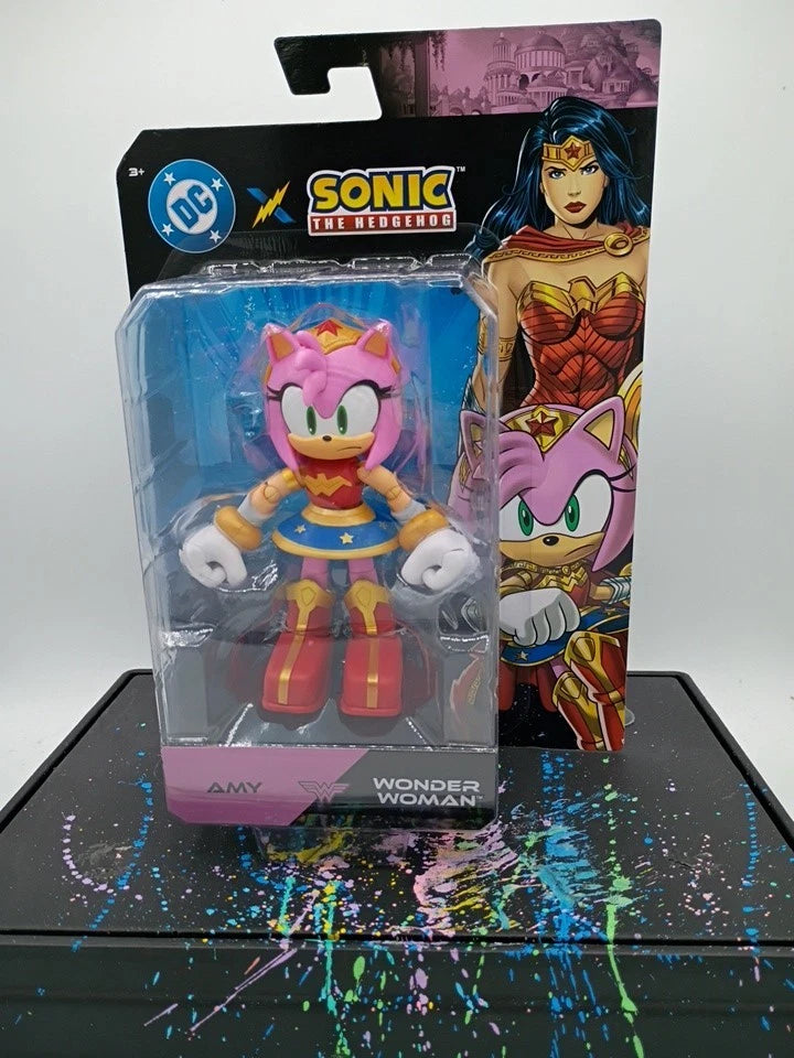 DC Comics x Sonic the Hedgehog ~ 5" Amy Rose as Wonder Woman Action Figure Jakks