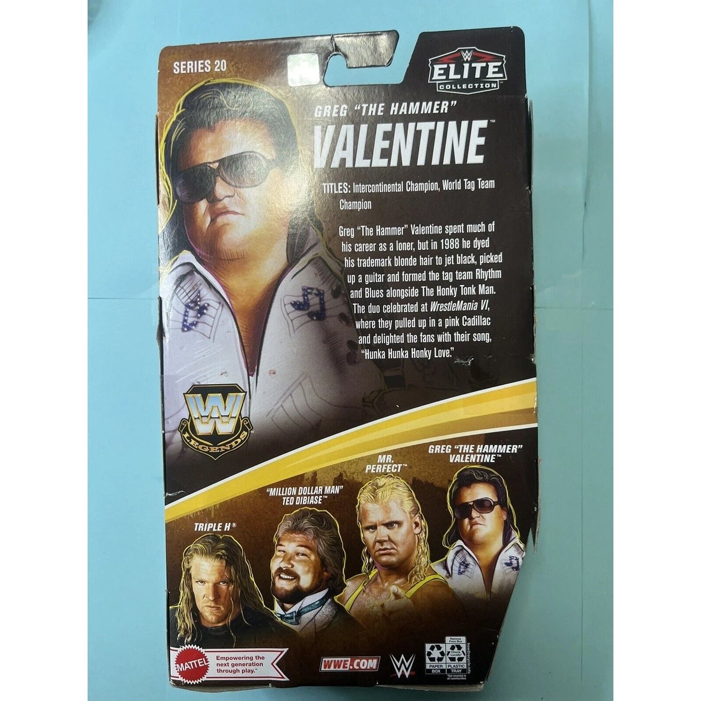 Mattel WWE Elite Collection Legends Series 20 GREG "THE HAMMER" VALENTINE Figure