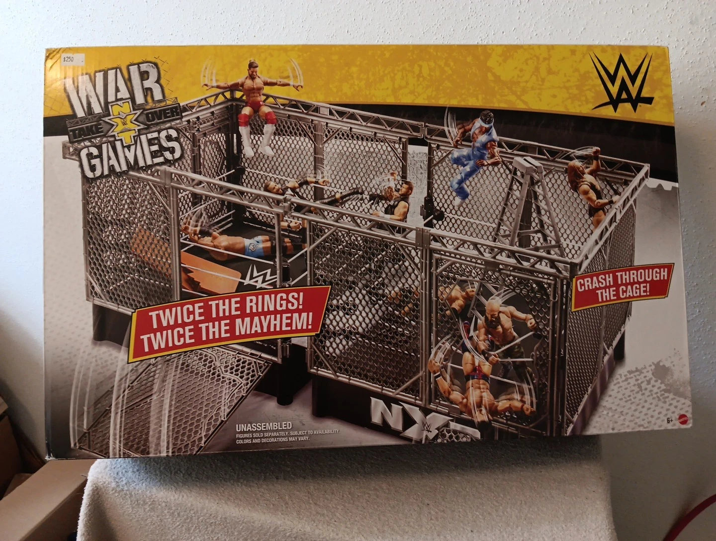 WWE War Games NXT Takeover Playset Breakable Dual Steel Cage Rings Survivor