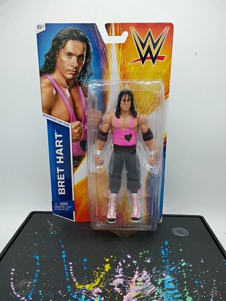 WWE BASIC SERIES SUPERSTAR #28 BRET HART 6" ACTION FIGURE Mattel