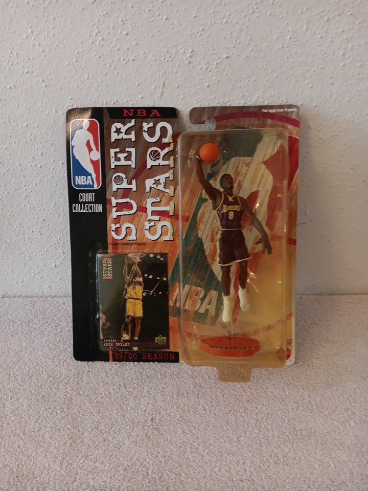 Kobe Bryant NBA Superstars 1999-2000 Figure Mattel with UD Card Lakers New MIB