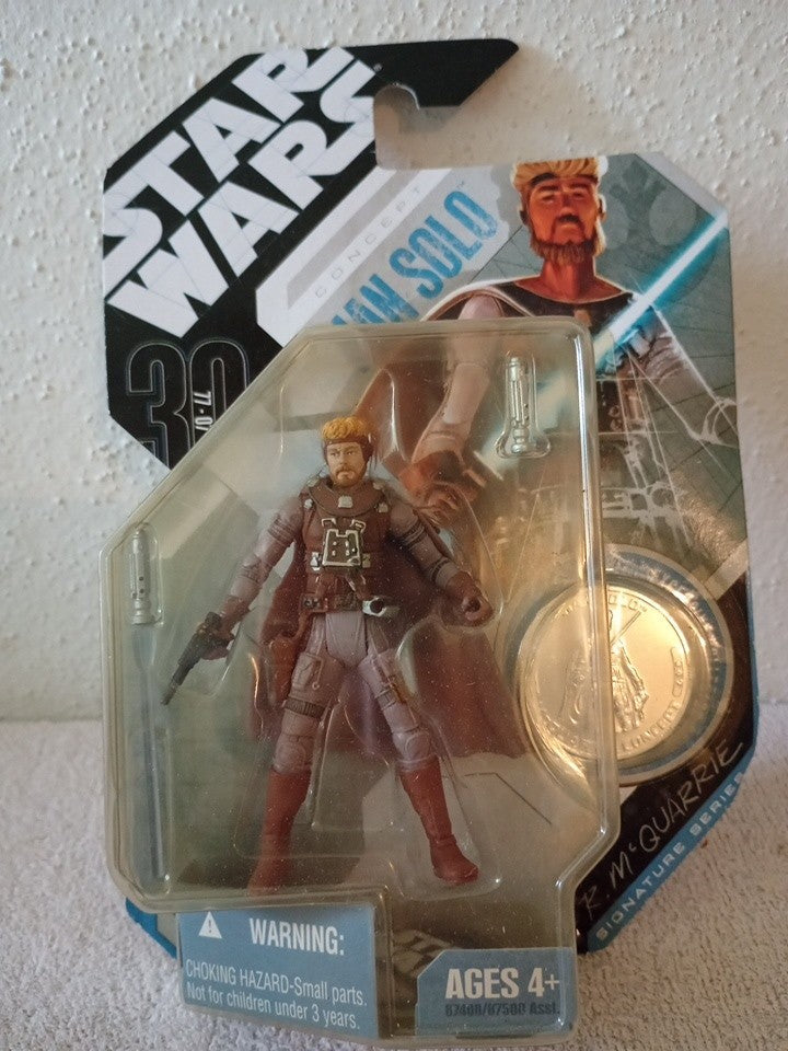 Star Wars 30th Anniversary Basic Figures Han Solo McQuarrie Concept Silver Co