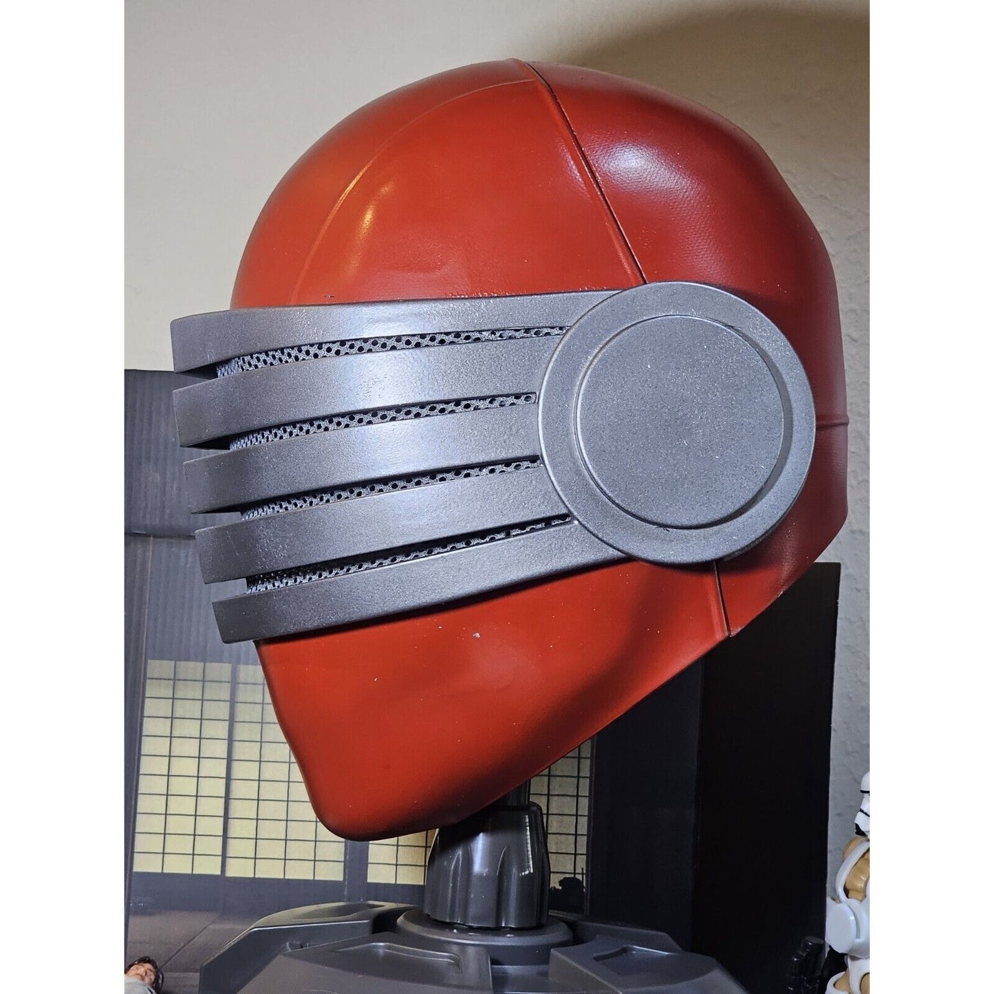 Custom G.I. Joe Snake Eyes Modern Icons Helmet IDW Deadgame Crimson w/ Stand