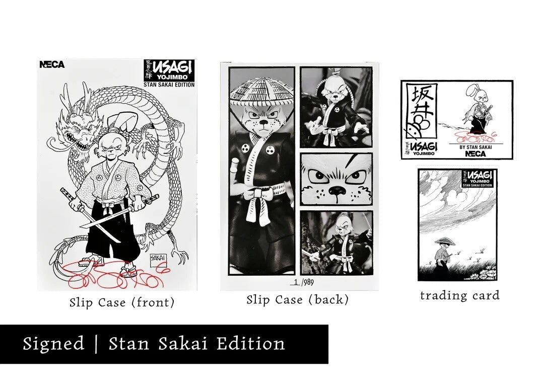 Usagi Yojimbo NECA 7" Figure Stan Sakai Edition Black and White Signed Box