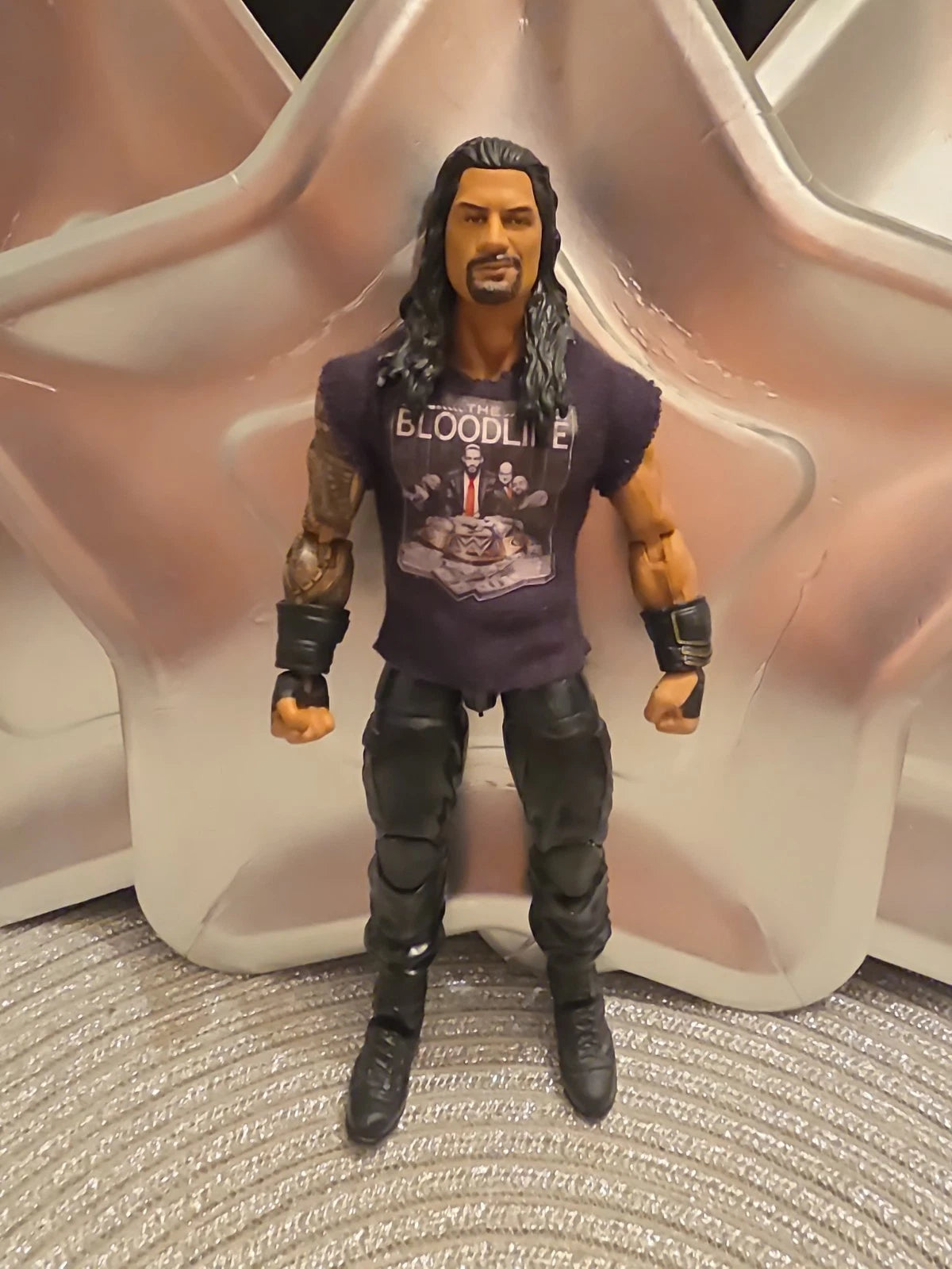 WWE Roman Reigns Mattel Elite Action Figure From Shield 3 Pack Bloodline Shirt