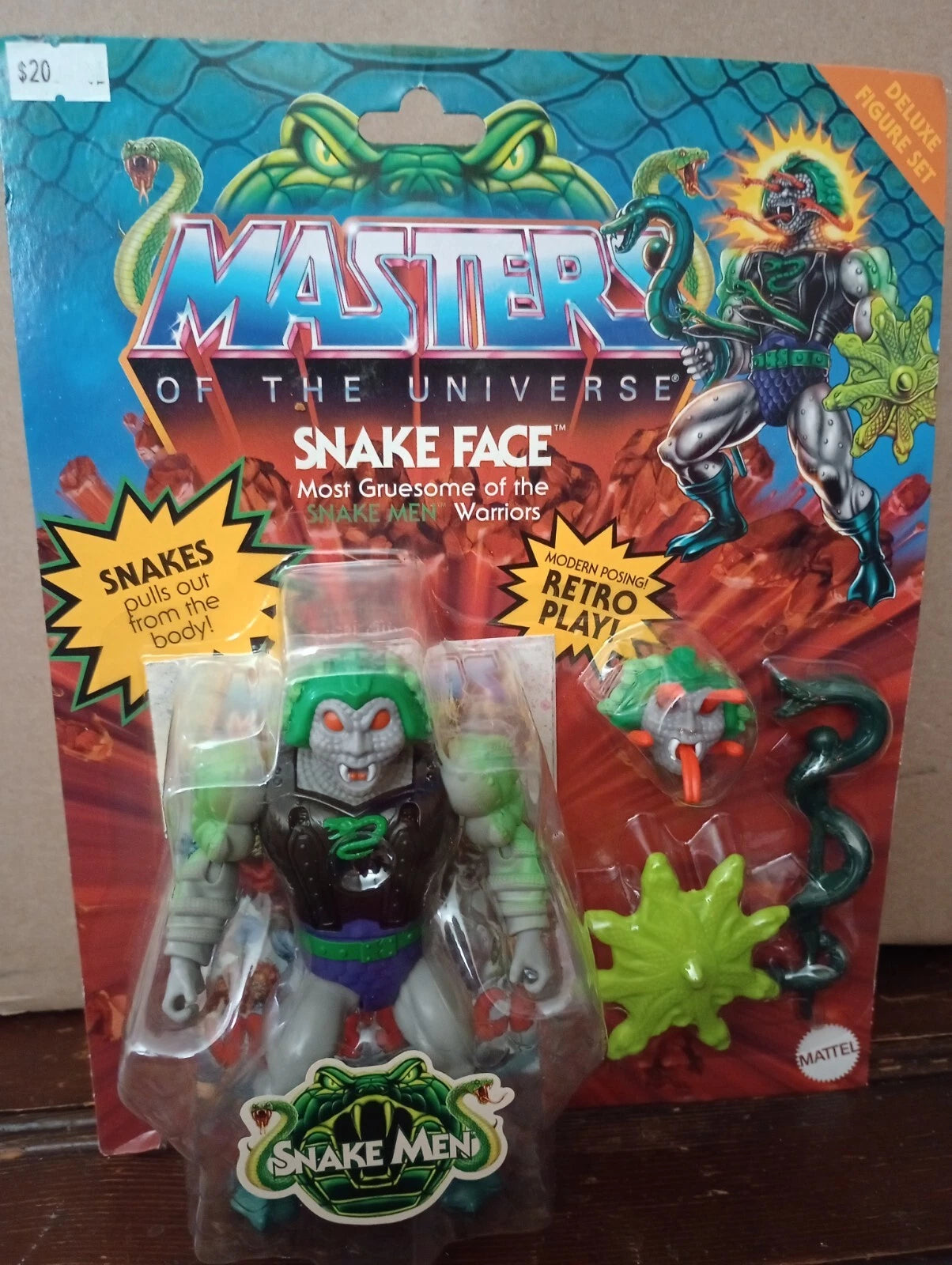 MOTU Origins SNAKE FACE Figure MOC Deluxe 5.5” Snake Men Masters Universe Rare !