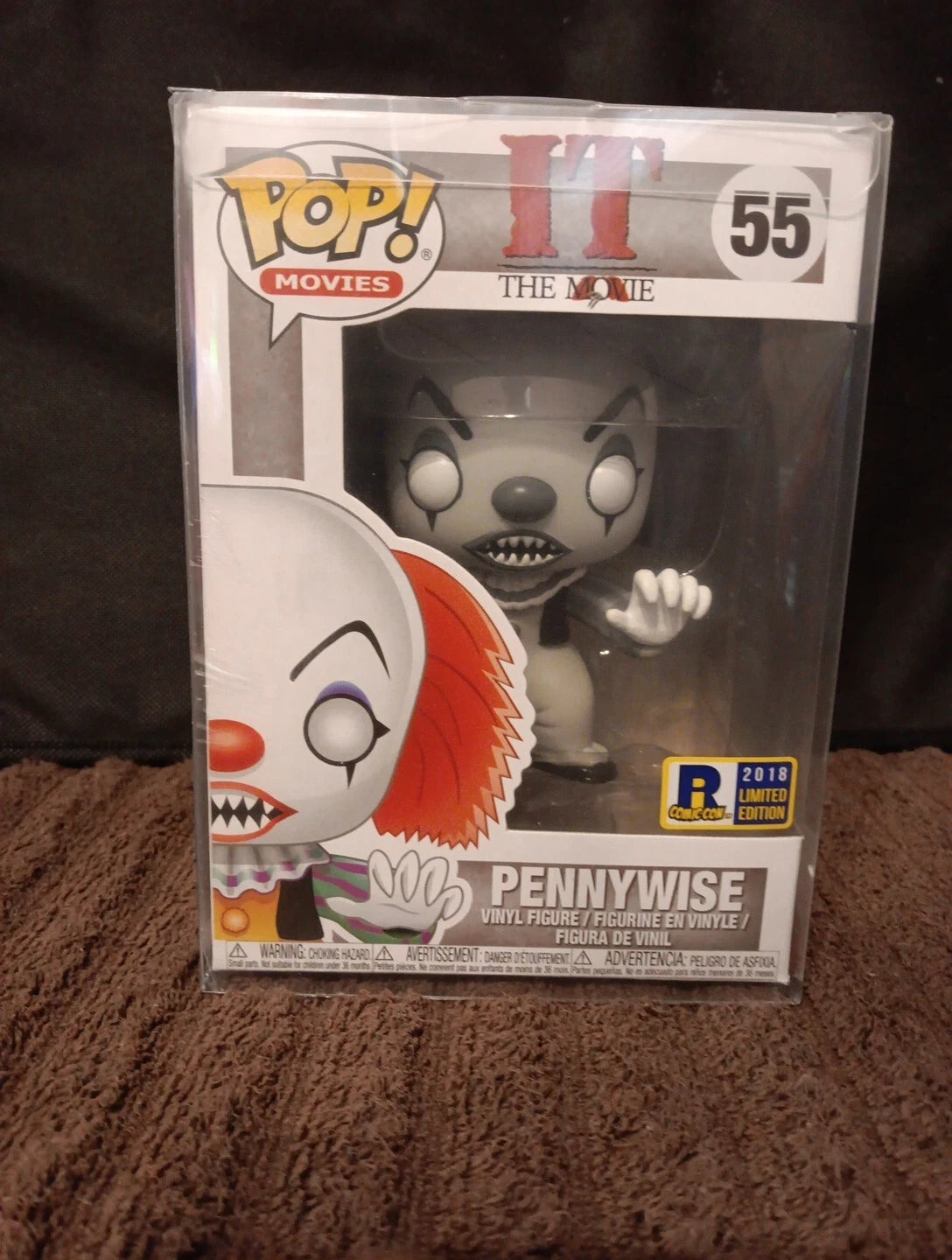 Funko Pop IT The Movie Pennywise #55 Black & White Ri Comic Con 2018 Exclusive