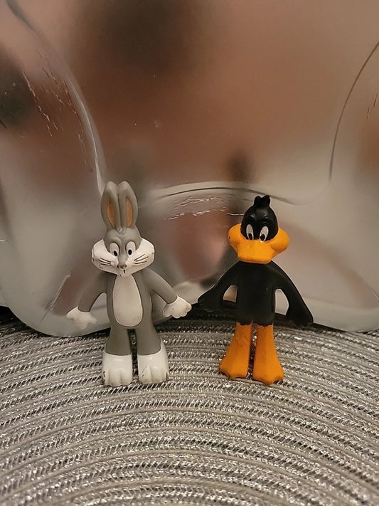 Arby's Looney Tunes Bugs Bunny Daffy Duck 3" Figures Vintage 1988 Lot of 2