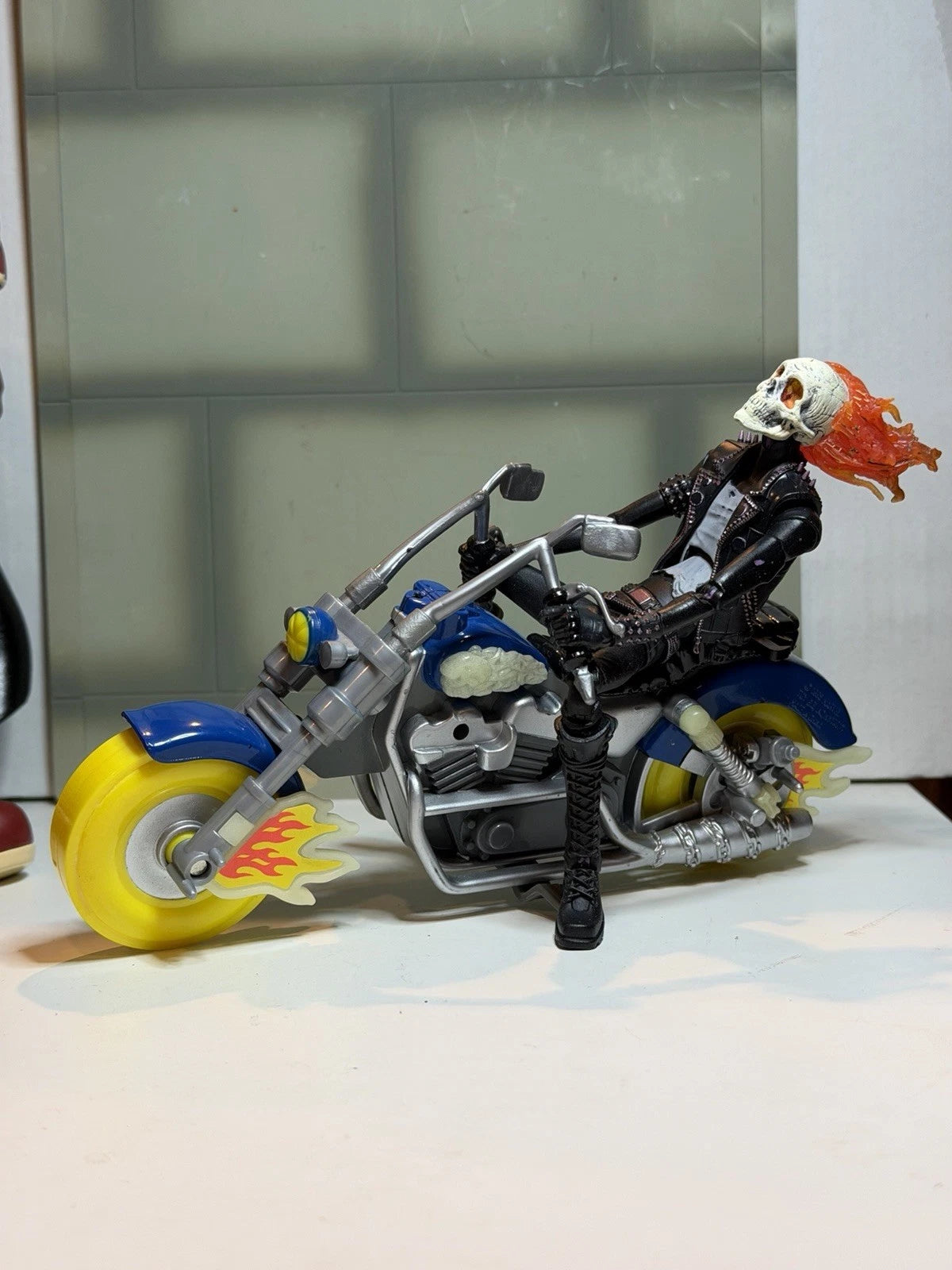 Custom Animated Style Ghost Rider Marvel Legends Motorcycle Mezco Head