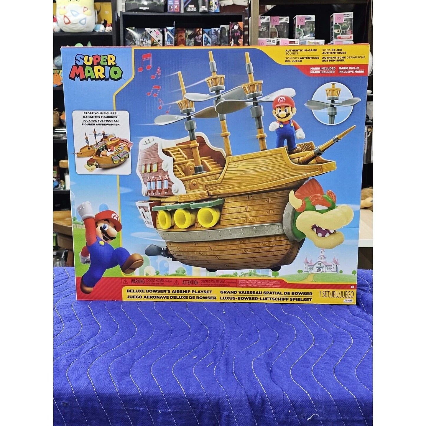 Super Mario Deluxe Bowser's Airship Playset Jakks Pacific Toys