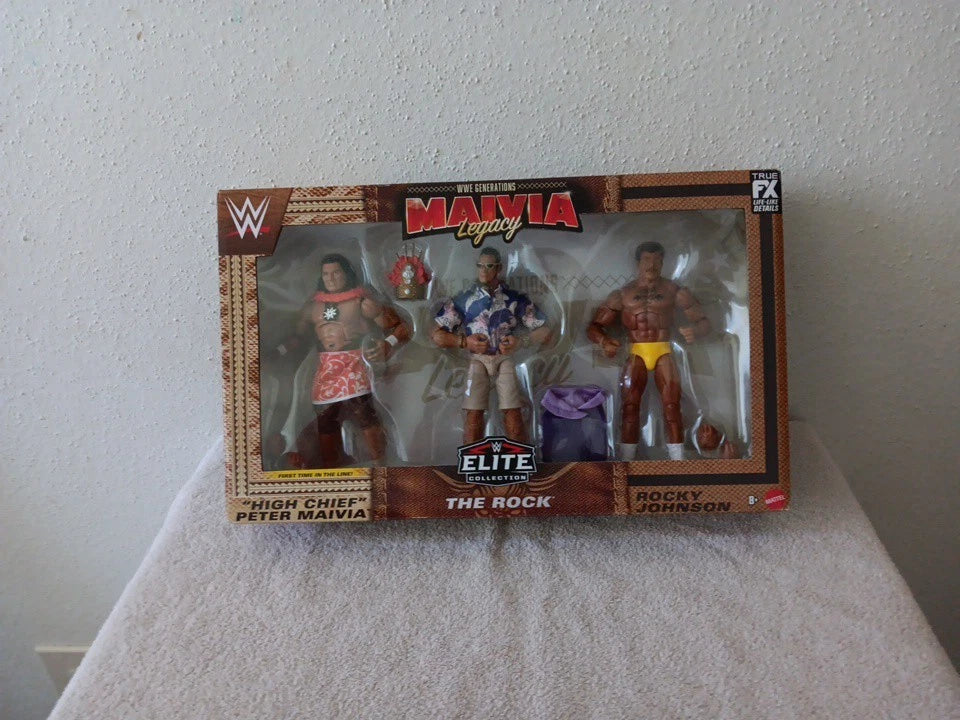 WWE Mattel Elite Rock, Rocky Johnson, Peter Maivia WWE Generations Legacy 3-Pack
