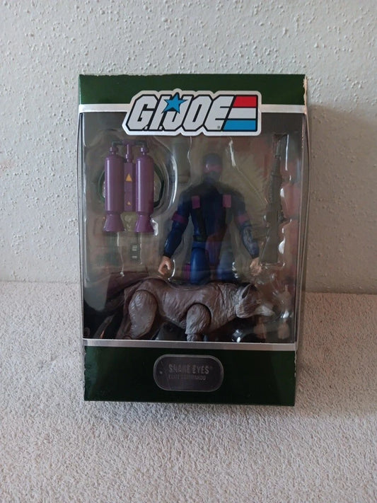 Snake Eyes 7" action figure with Timber 2022 Super 7 GIJoe