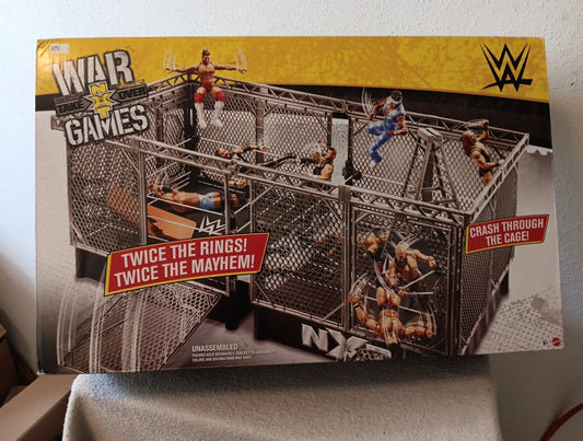 WWE War Games NXT Takeover Playset Breakable Dual Steel Cage Rings Survivor