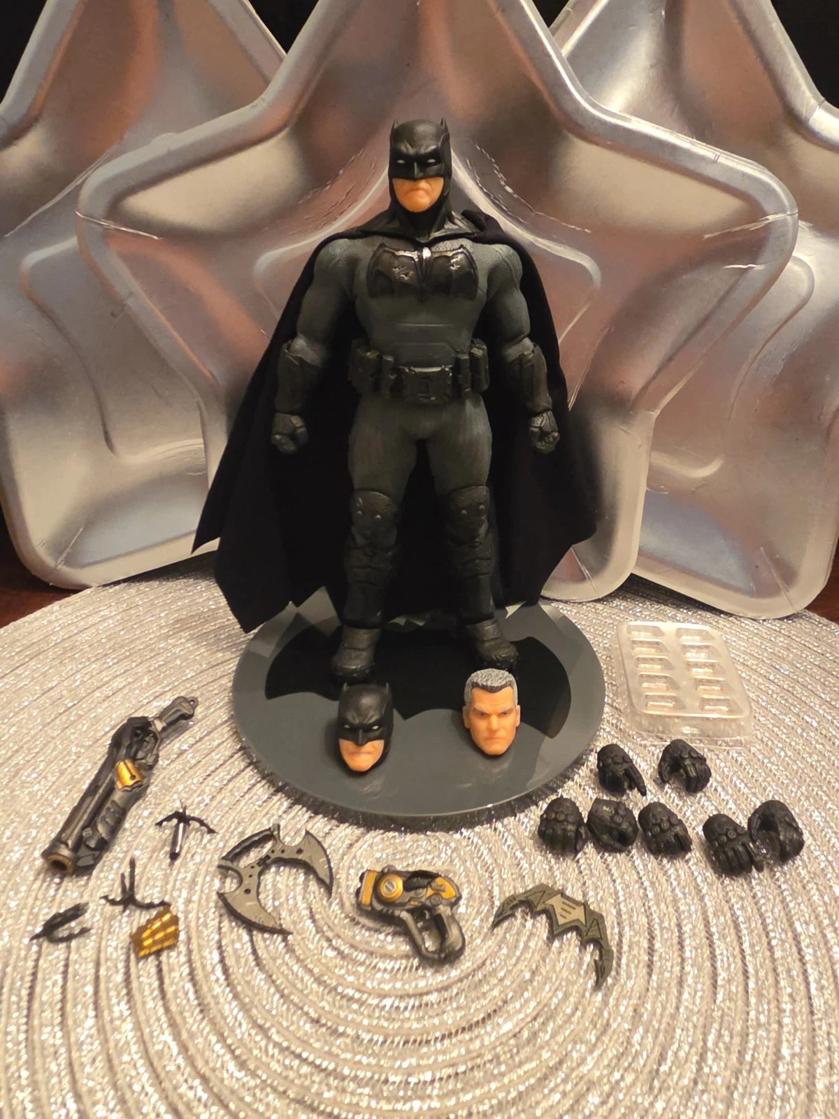 Mezco One 12 Supreme Knight Batman Action Figure Black and Gray