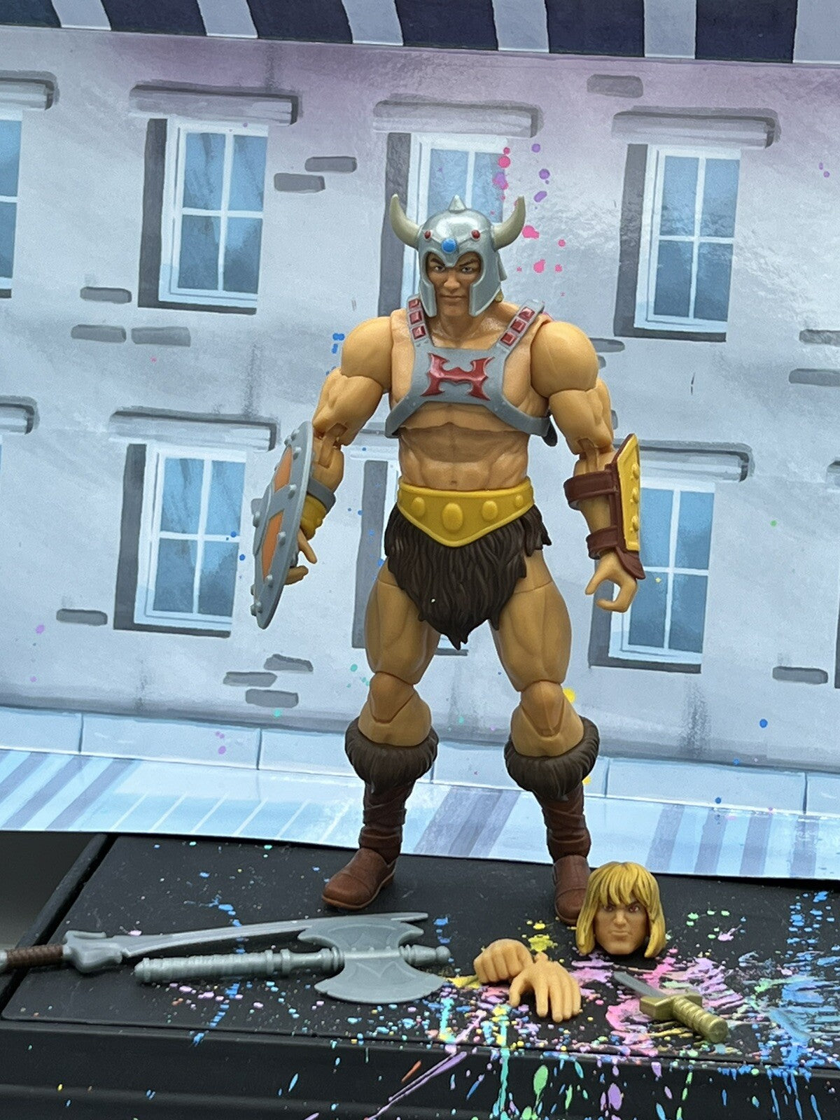 New Eternia He-Man Masters of the Universe Masterverse Battle Helmet Incomplete