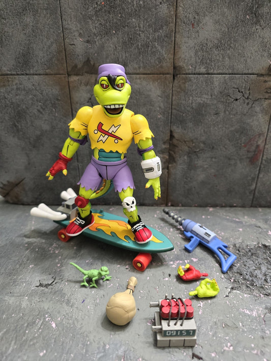 Neca TMNT Mondo Gecko Complete with Accessories Fred Wolf Cartoon Series Kerma