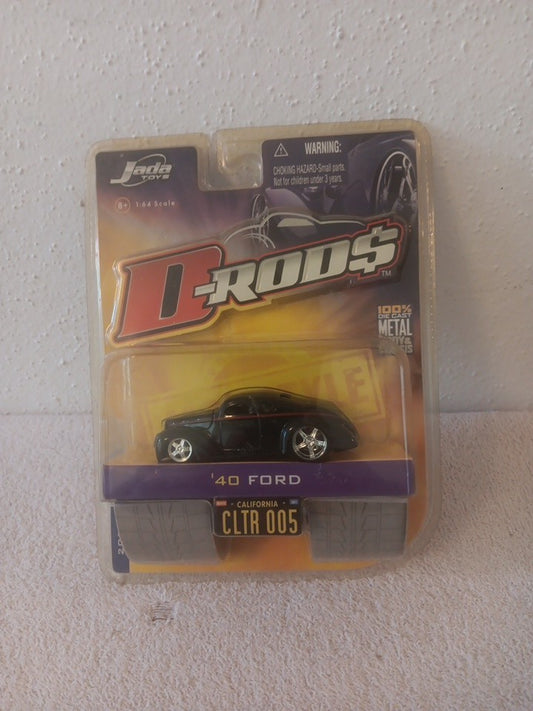 Jada D-Rods 1940 Ford Black with Red Stripe 1/64 Scale 