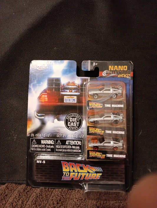 Back To The Future Jada Nano Hollywood Rides Miniature Die-Cast Vehicle 3 Pack