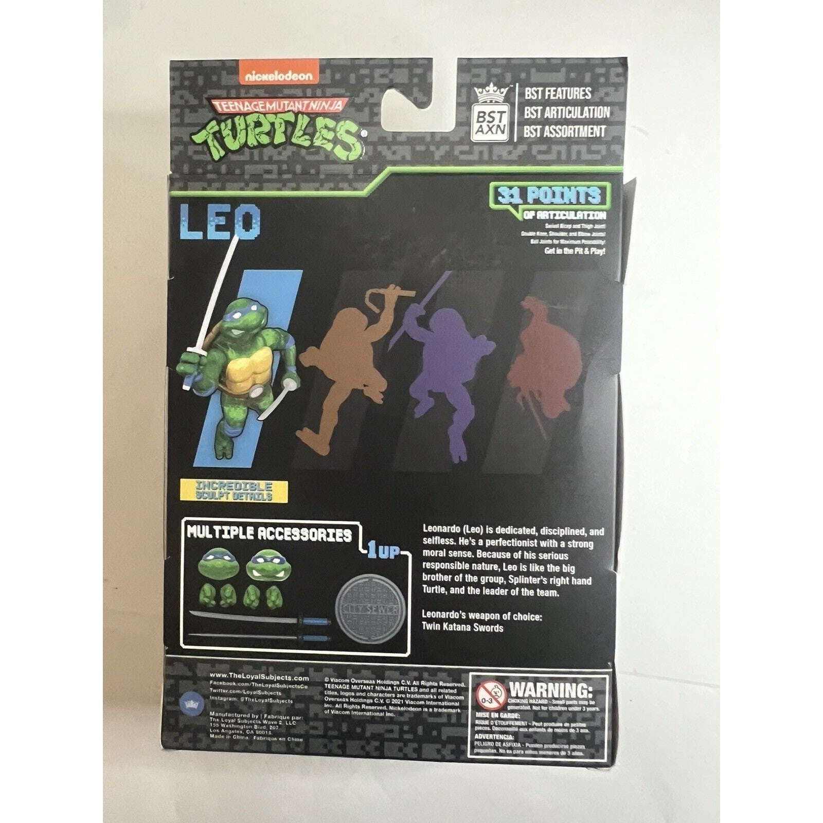 BST AXN TMNT Teenage Mutant Ninja Turtles Leo Leonardo Arcade Game Action Figure