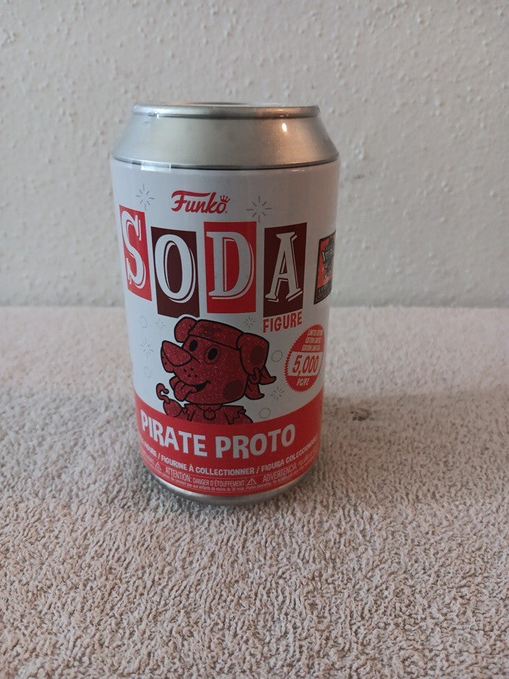 2024 Box of Fun Online Red Translucent Glitter Pirate Proto Funko Soda
