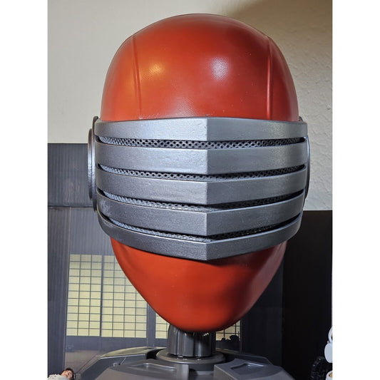 Custom G.I. Joe Snake Eyes Modern Icons Helmet IDW Deadgame Crimson w/ Stand