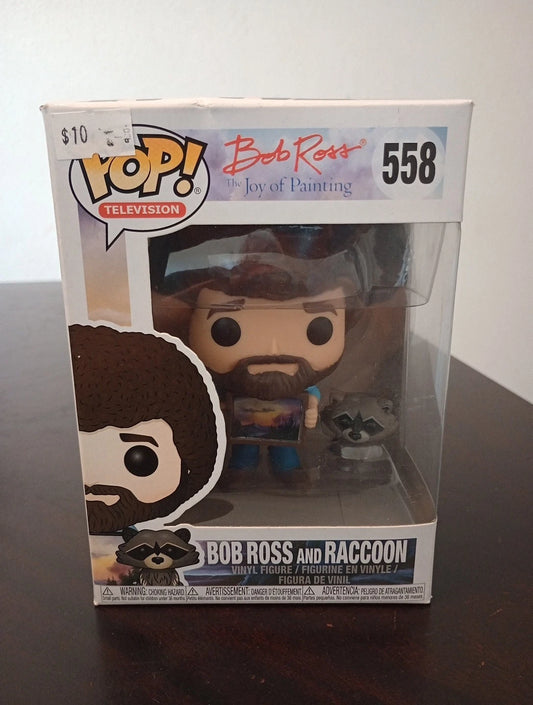 Funko POP Television The Joy Of Painting Bob Ross and Raccoon #558