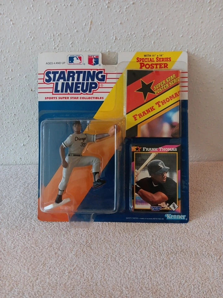 1992 Kenner Starting Lineup Frank Thomas Chicago White Sox With Poster