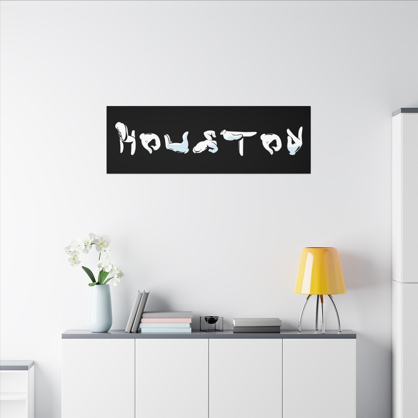 Houston Finger Lingo Matte Canvas Wall Art
