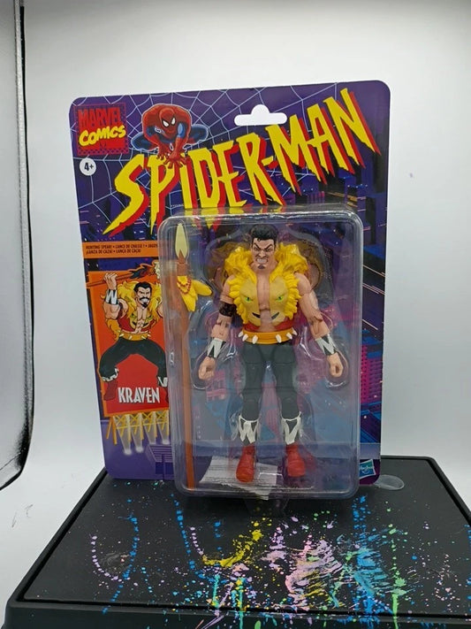 Marvel Legends Kraven the Hunter Retro Card Spider Man Villain Action Figure