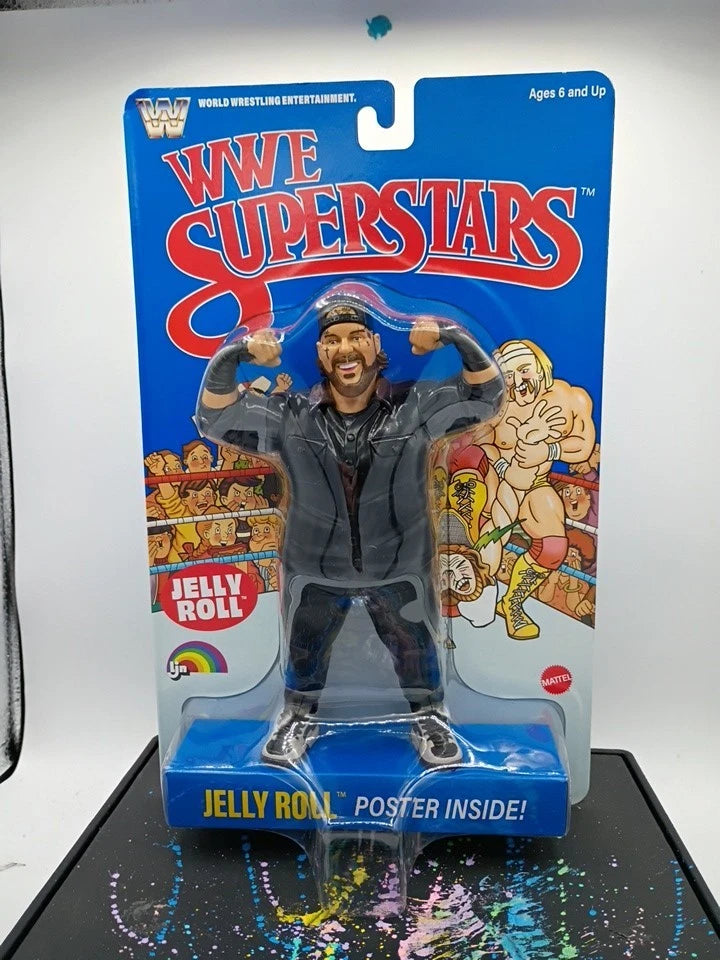 2026 WWE Mattel Superstar LJN Jelly Roll Retro Blue Card Action Figure