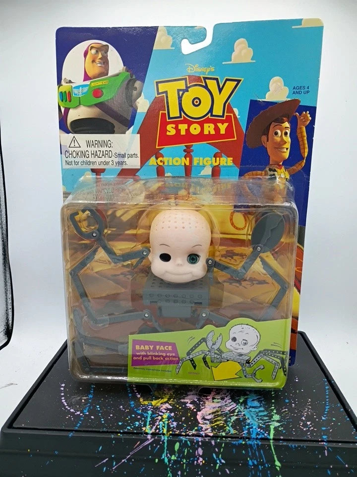 RARE 1995 TOY STORY Baby Face with BLINKING EYE ACTION! New On Card Thinkway