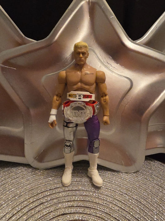 AEW CHAMPION CODY RHODES WRESTLING TOY ACTION FIGURE JAZWARES WWE EXCLUSIVE TNT