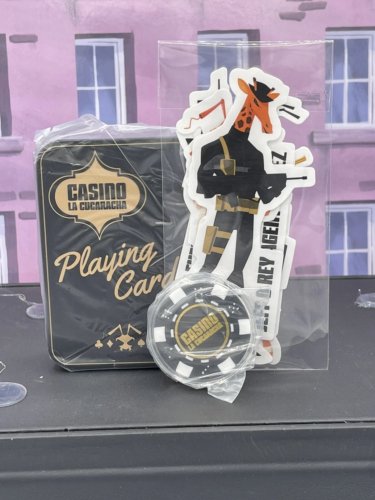 Mezco Poker Chip Playing Cards Deck & Stickers High Roller Box Gomez Casino 2021