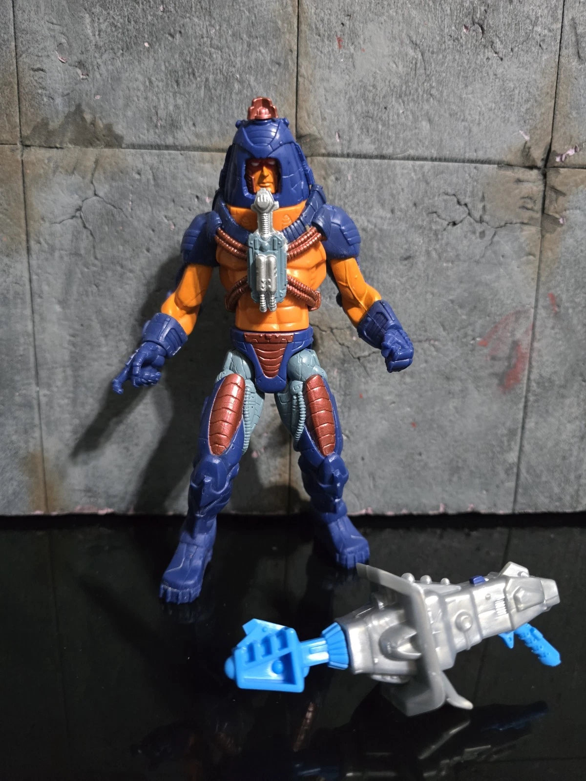 MOTU, Man-E-Faces, 200x, complete, gun, He-Man figure, Masters of the Universe