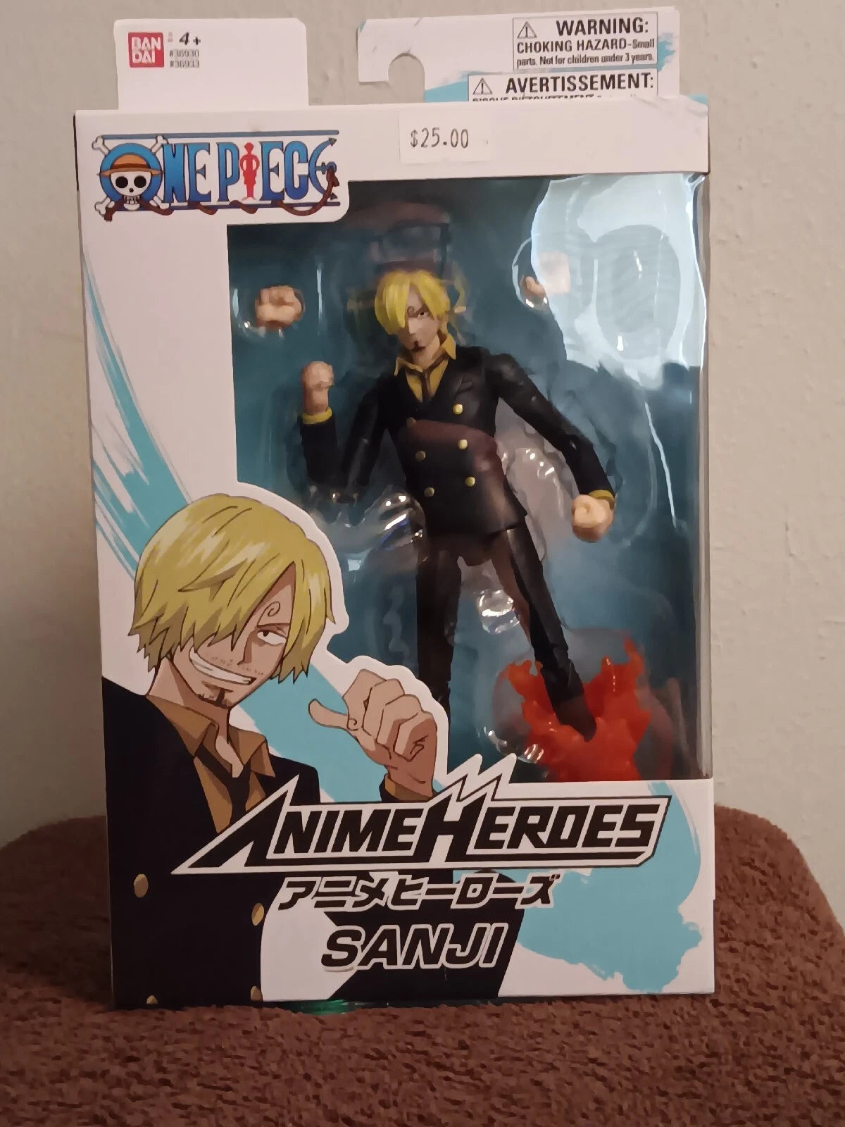 One Piece Sanji - 6.5" Action Figure Bandai Anime Heroes w/ Leg Flame Accessory
