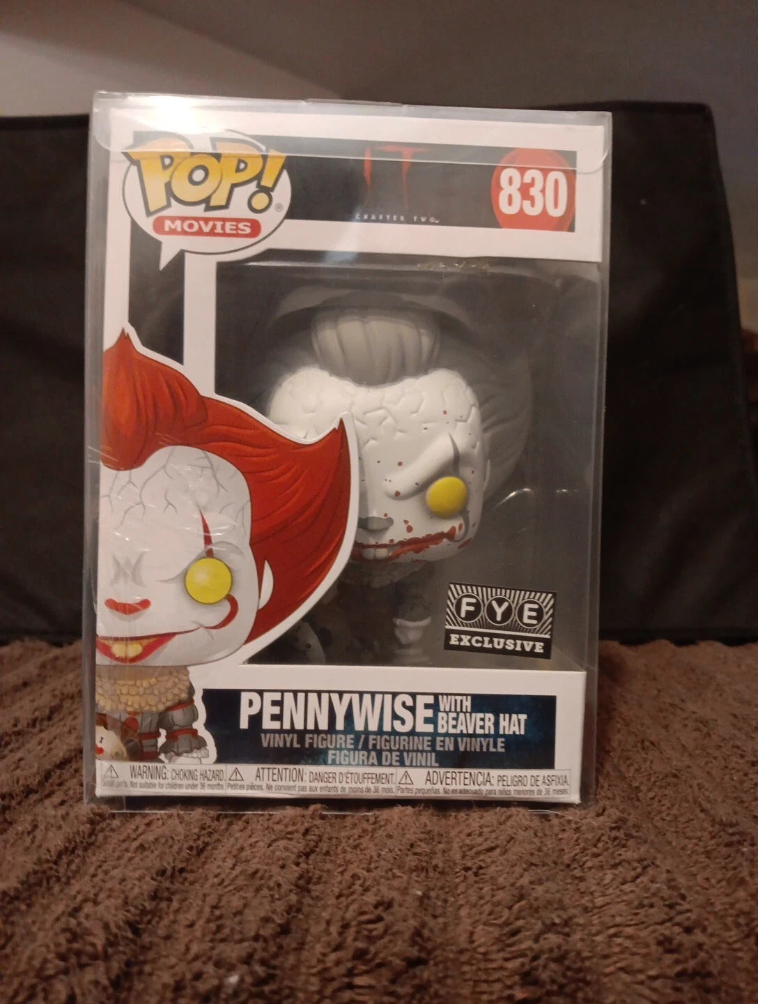 Funko POP! IT Pennywise with Beaver Hat Black and White #830 Fye Exclusive