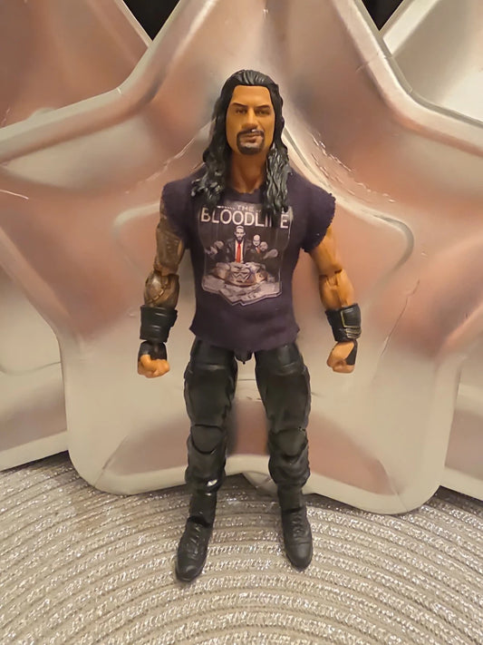 WWE Roman Reigns Mattel Elite Action Figure From Shield 3 Pack Bloodline Shirt