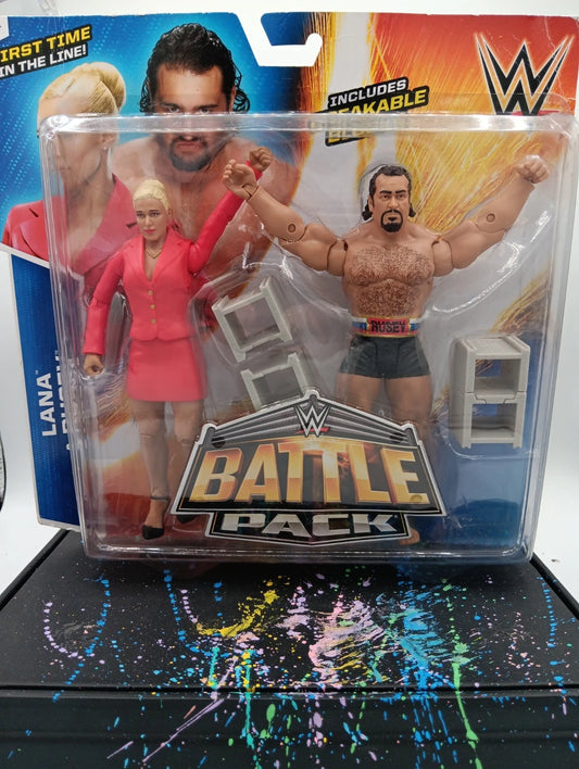 WWE Battle Pack LANA, RUSEV 2 Pack Action Figure Set Wrestling Series 34