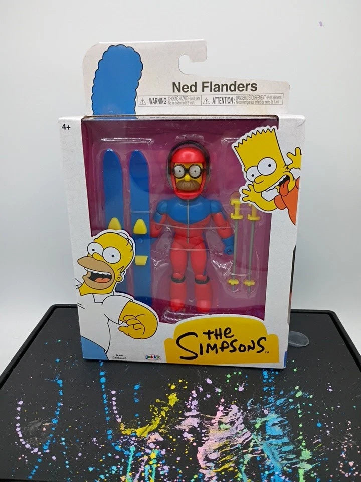 The Simpsons Ned Flanders Ski Outfit 5" Action Figure Wave 6 Jakks Pacific