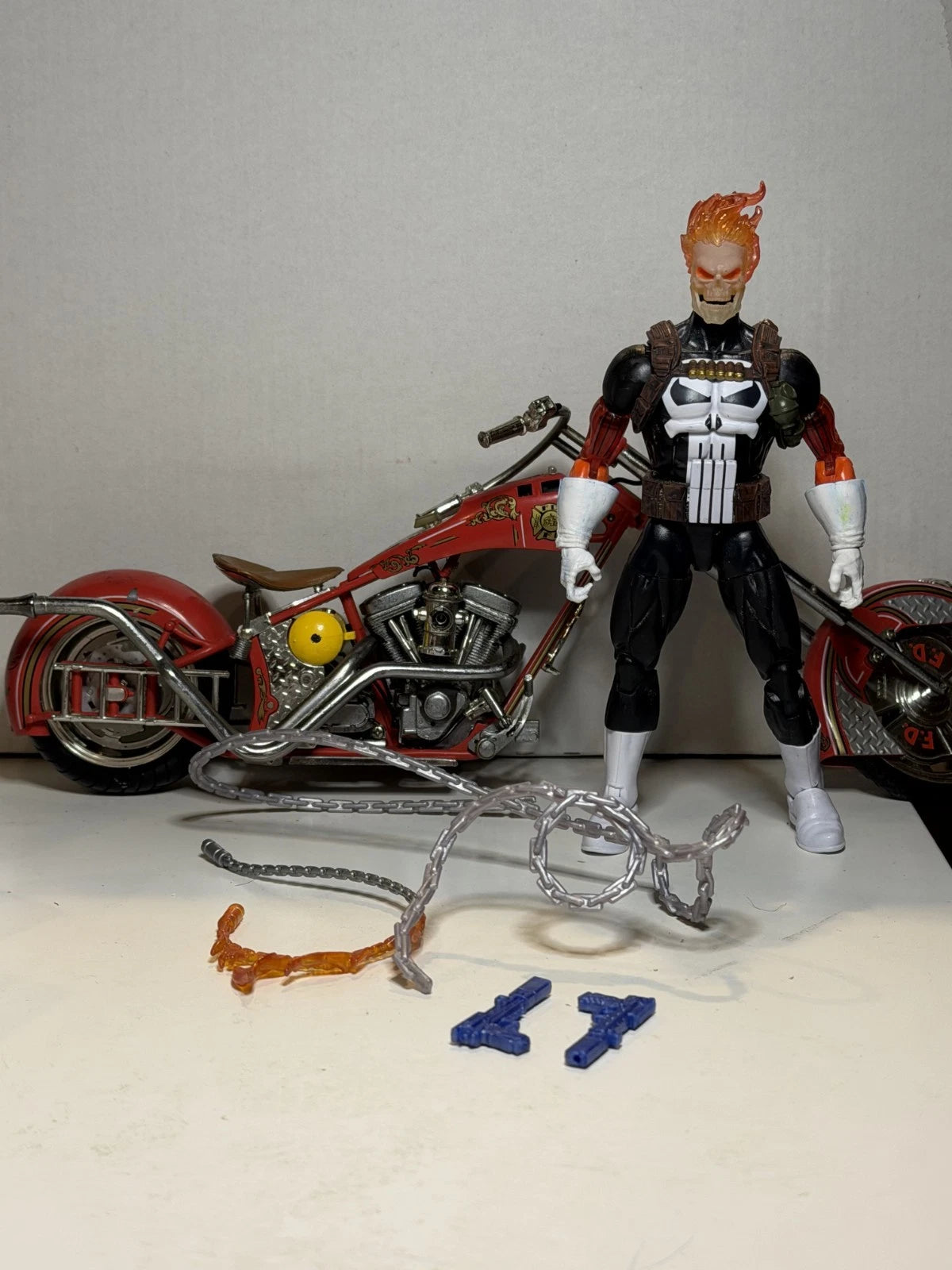 Custom Frank Castle Ghost Rider & Motorcycle Marvel Legends Punisher