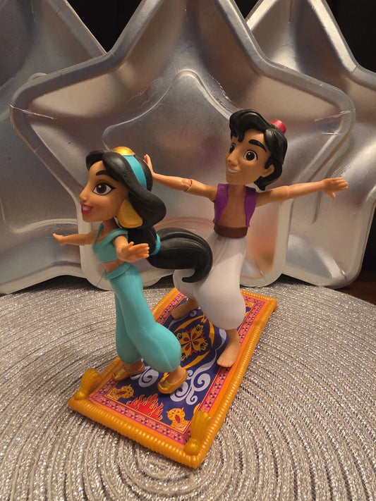 Target Exclusive Disney Magic Carpet Ride Aladdin & Princess Jasmine Figure Lot