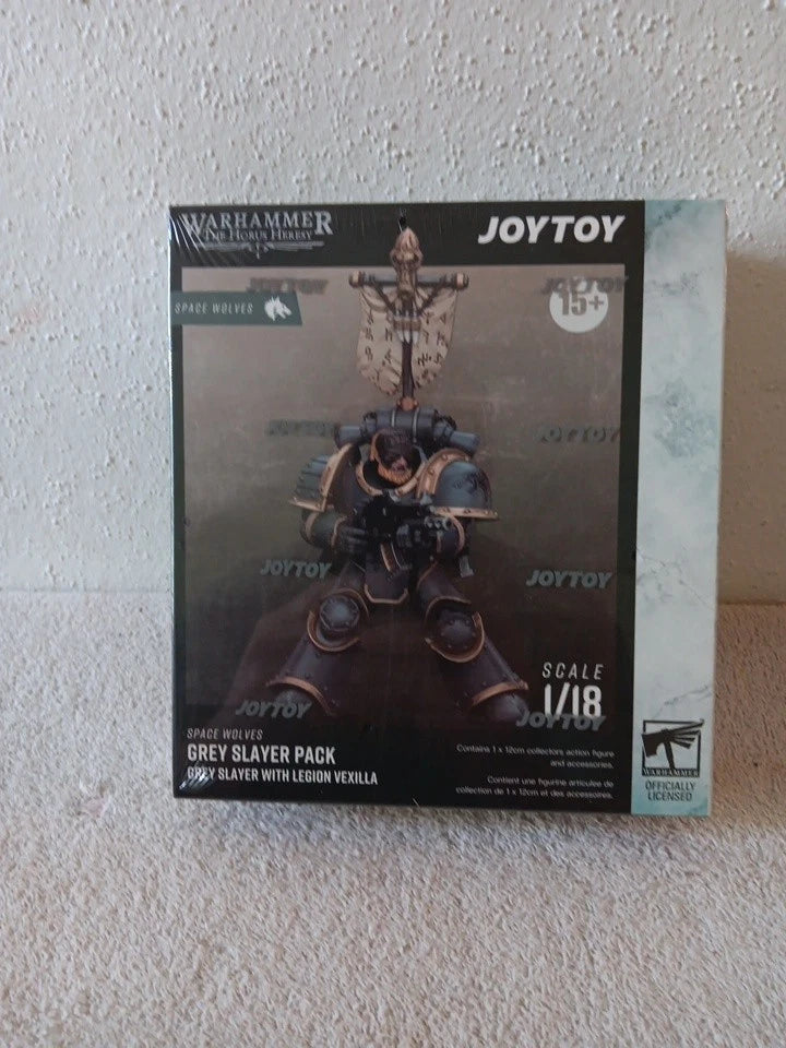 JOYTOY Warhammer 40K Space Wolves Grey Slayer Pack Vexilla 1/18 Figure