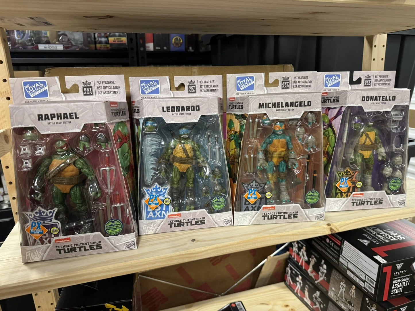 SDCC 2023 Loyal Subjects Battle Ready Tmnt 4 Pack BST AXN Unopened w/ Shipper