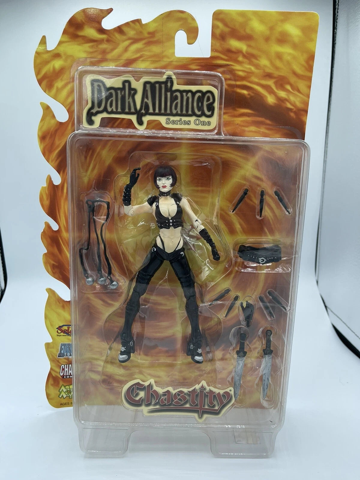 Dark Alliance Series One - Chastity Action Figure - Chaos Comics 2001 On Card 7"