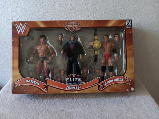 WWE Elite Collection Evolution BATISTA TRIPLE H RANDY ORTON 3 PACK Mattel