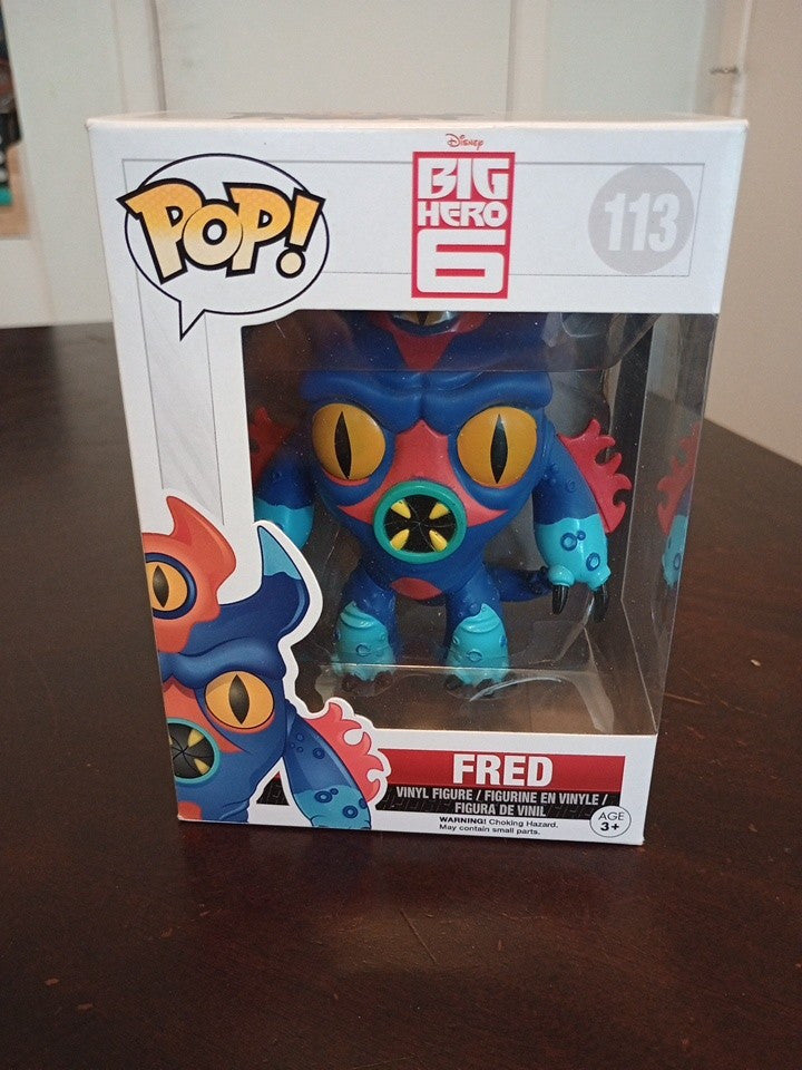 Funko Pop Disney Big Hero 6 Fred #113 Vaulted w/Pop Protector