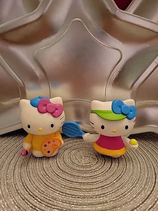 McDONALDS Hello Kitty TENNIS PLAYER & Painter Lot Of 2 Happy Meal